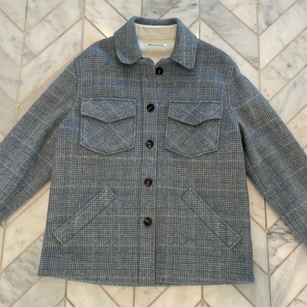 Blue plaid shacket